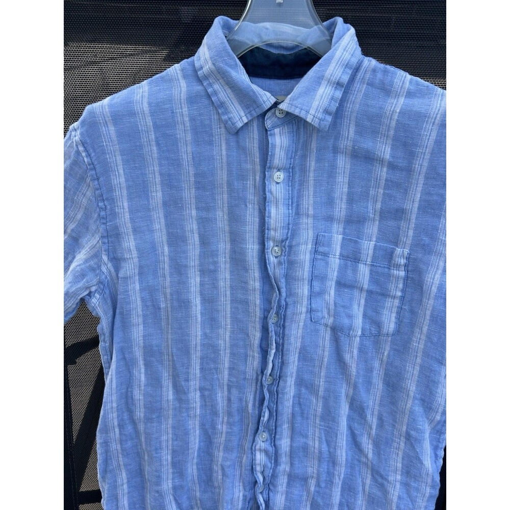 Panama Jack M 100% Linen S/S Button Up Shirt Men’s Blue